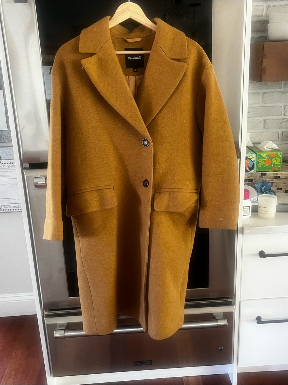 Madewell Camel/Tan Wool Blend Trench Coat